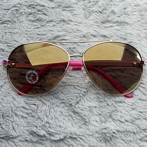Juicy Couture Gold Frame / Pink Arms Aviator NWT - Picture 7 of 10